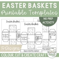 Easter Basket Craft Activity Template - 19 Printable Treat Basket Templates - thumbnail 3 of 5