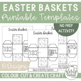 Easter Basket Craft Activity Template - 19 Printable Treat Basket Templates - image 3 of 5