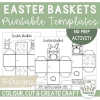 Easter Basket Craft Activity Template - 19 Printable Treat Basket Templates - thumbnail 4 of 5
