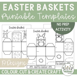 Easter Basket Craft Activity Template - 19 Printable Treat Basket Templates - image 4 of 5