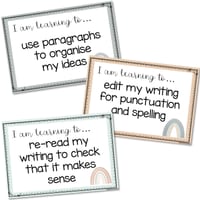 Editable Student Writing Goals - Boho Rainbow - thumbnail 2 of 4