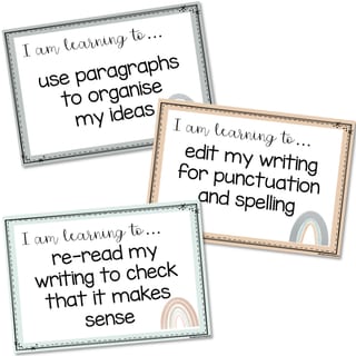 Editable Student Writing Goals - Boho Rainbow - image 2 of 4