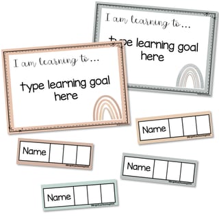 Editable Student Writing Goals - Boho Rainbow - image 4 of 4