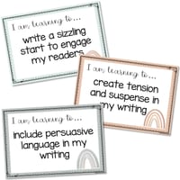 Editable Student Writing Goals - Boho Rainbow - thumbnail 3 of 4