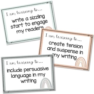 Editable Student Writing Goals - Boho Rainbow - image 3 of 4