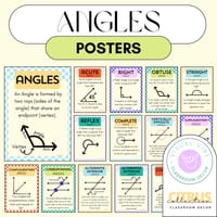 Angles Posters | Pairs of Angles | Angle Types | Geometry | Math Classroom Decor - thumbnail 1 of 4