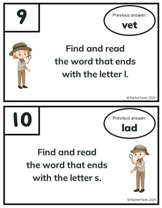 CVC Words Scavenger Hunt Bundle, 1st, Phonics, Low-prep, Games - image 2 of 4