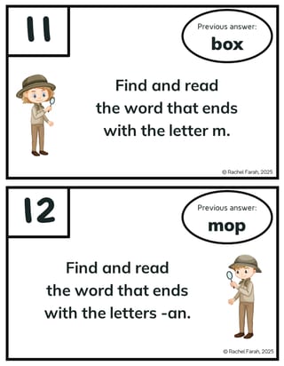 CVC Words Scavenger Hunt Bundle, 1st, Phonics, Low-prep, Games - image 3 of 4