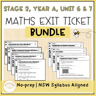 Stage 2 Year A, Unit 6 and 7 Differentiated Exit Tickets Assessment BUNDLE - image 1 of 4
