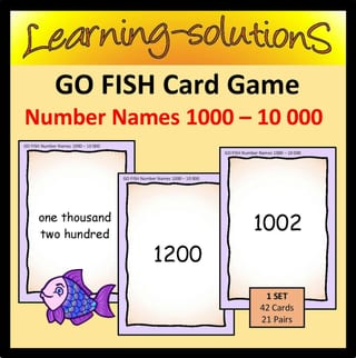 Number Names 1000 to 10 000 - GO FISH Card Game - 42 Cards (21 pairs) - image 1 of 1