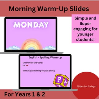 Morning Warm-Up Slides | Engaging Math & English Bell Ringers + Fun Riddle- Growing Bundle - image 1 of 4
