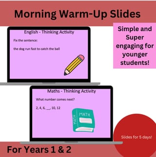 Morning Warm-Up Slides | Engaging Math & English Bell Ringers + Fun Riddle- Growing Bundle - image 2 of 4