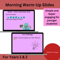 Morning Warm-Up Slides | Engaging Math & English Bell Ringers + Fun Riddle- Growing Bundle - thumbnail 3 of 4