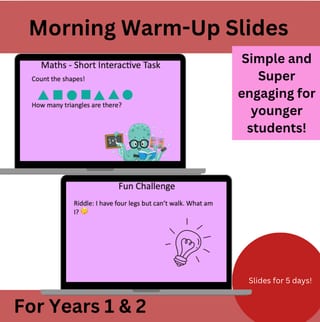 Morning Warm-Up Slides | Engaging Math & English Bell Ringers + Fun Riddle- Growing Bundle - image 3 of 4