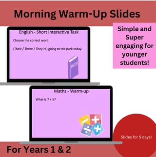 Morning Warm-Up Slides | Engaging Math & English Bell Ringers + Fun Riddle- Growing Bundle - image 4 of 4