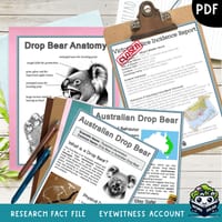 Myths & Legends: Drop Bears | writing prompts | research task | April Fool's Day - thumbnail 2 of 5