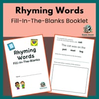 Rhyming Words: Fill-In-The-Blanks Booklet, 1st, Reading, No-prep, Printables - thumbnail 1 of 4