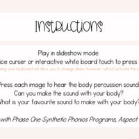 Kindy | Phase One | Intro to Body Percussion | What can you do? | IWB Lesson | Interactive - thumbnail 3 of 5