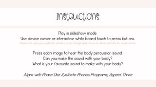 Kindy | Phase One | Intro to Body Percussion | What can you do? | IWB Lesson | Interactive - image 3 of 5