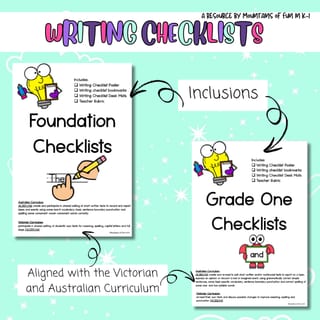 Sentence Building & Writing Checklists Bundle | Self-Editing for Lower Primary - image 8 of 8