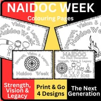 Naidoc Week 2025 : Strength, Vision & Legacy : Colouring Sheets