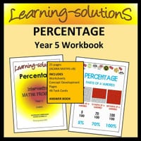 PERCENTAGE Workbook - Concept Development/Worksheets/Poster/50 Task Cards - thumbnail 1 of 1