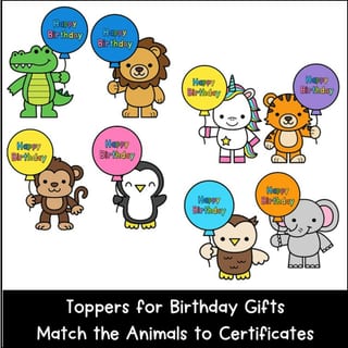Birthday Certificates & Pencil Toppers – Editable Animal & Balloon Theme! Created by - image 4 of 4