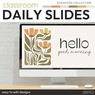 Retro SUNDAZED Daily Slides | Editable Google Slides™ & PowerPoint Templates - image 1 of 5