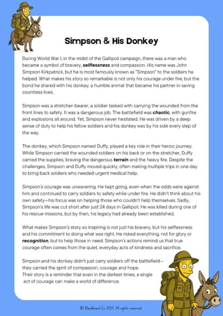 Stage 3 Reading Comprehension Pack 1 (Famous Australians) - image 6 of 7
