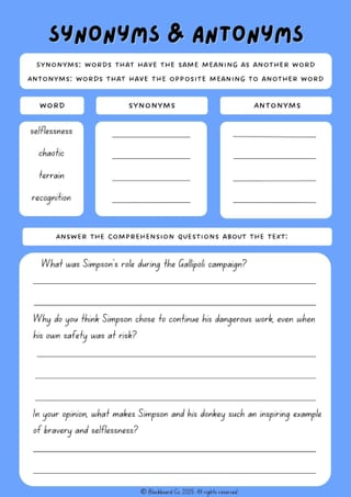 Stage 3 Reading Comprehension Pack 1 (Famous Australians) - image 7 of 7