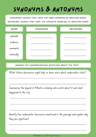 Stage 3 Reading Comprehension Pack 2 (Unexplained Mysteries) - image 7 of 7