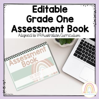 Editable Boho Assessment Record Book | Grade One | V9 Australian Curriculum - image 1 of 4