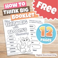 Free B&W Bloom's Taxonomy Activity Booklet to Build Thinking Skills