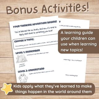 Free B&W Bloom's Taxonomy Activity Booklet to Build Thinking Skills - image 3 of 8