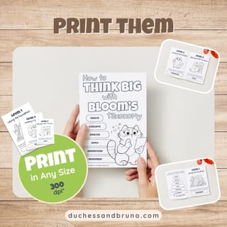 Free B&W Bloom's Taxonomy Activity Booklet to Build Thinking Skills - image 7 of 8