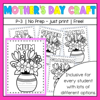 Mother's Day Craft | Flower Vase | Mum | Freebie - image 1 of 4