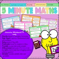 5 Minute Maths: The Ultimate No-Prep Differentiated Tasks & Warm-Ups (P-6) Australian Curriculum V9 - thumbnail 1 of 5