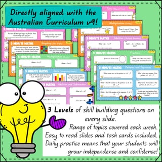 5 Minute Maths: The Ultimate No-Prep Differentiated Tasks & Warm-Ups (P-6) Australian Curriculum V9 - image 2 of 5