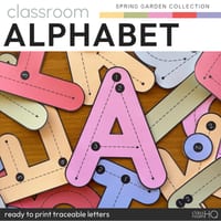 Traceable Alphabet Letters | SPRING GARDEN Classroom Decor | Modern Pastels Theme - thumbnail 1 of 4