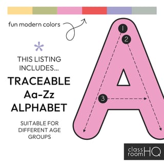 Traceable Alphabet Letters | SPRING GARDEN Classroom Decor | Modern Pastels Theme - image 2 of 4