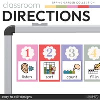 Editable Visual Instruction Posters | SPRING GARDEN Theme | Classroom Routine - thumbnail 1 of 6