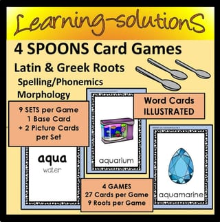 LATIN & GREEK ROOTS Game - SPOONS - 4 Games with 9 Sets per Game - image 1 of 1