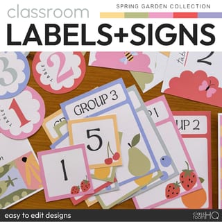 Editable Classroom Supply Labels, Signs & Posters SPRING GARDEN Classroom Decor - image 1 of 5