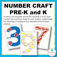 Colour, Cut & Paste Fun! | Numerals 1–10 Activity Pack Preschool and Kindergarten - thumbnail 1 of 4
