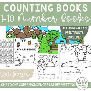 Number Books 1-10 - Counting and Writing Numbers - All Australian Print Fonts - image 1 of 4