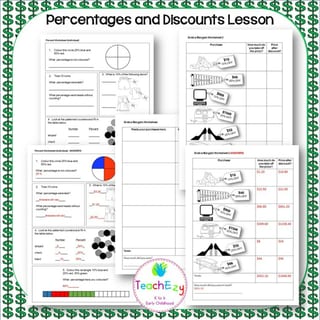 Percentages and Discounts Lesson Plan and Worksheets - image 2 of 4