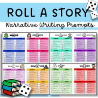 ROLL A STORY Narrative Writing Prompts for Literacy Writing Centres Rotations - thumbnail 1 of 3
