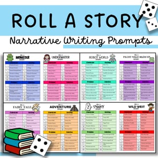 ROLL A STORY Narrative Writing Prompts for Literacy Writing Centres Rotations - image 1 of 3