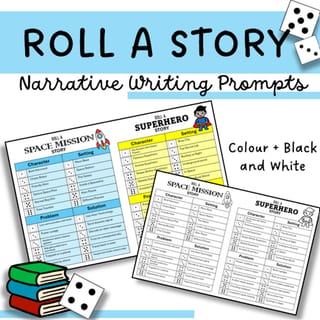 ROLL A STORY Narrative Writing Prompts for Literacy Writing Centres Rotations - image 2 of 3