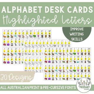 Lower & Uppercase Alphabet Desk Cards All Australian Print & Pre-Cursive Fonts - image 1 of 4